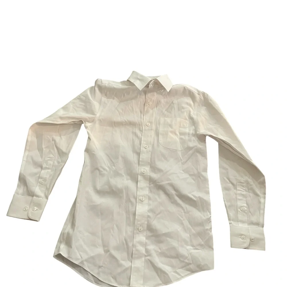 Youth Class Club Gold Label button down shirt white cotton Lycra size 10 pocket - Picture 4 of 10